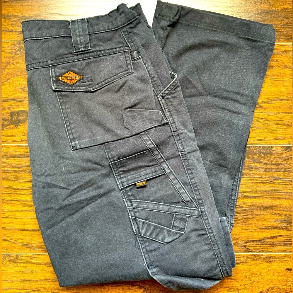 CATERPILLAR FR Work Pants Size 32 by 30 Navy Blue Color